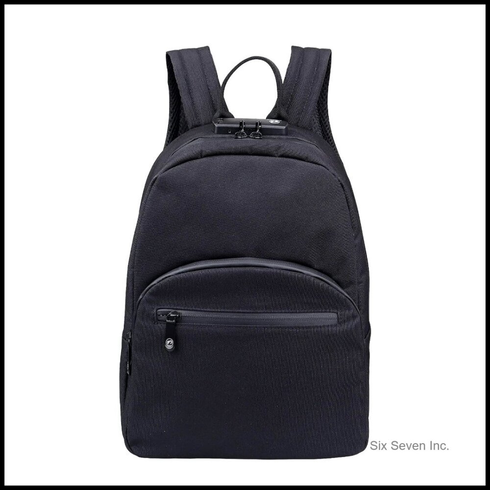 Smell Proof Backpack with Lock Travel Daypack Compact Lightweight Polyester